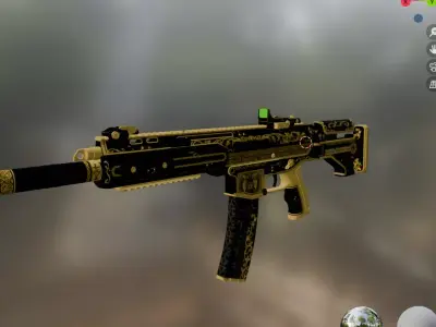weapon gun 4 Low-poly 3D model