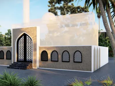 masjith fencing compound wall design 3D model