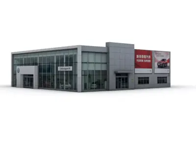 4S dealership Low-poly 3D model