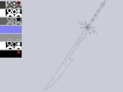 Demonic blade Low-poly 3D model