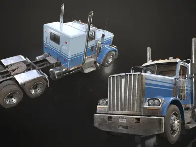 Semi Truck Mega Pack Low-poly 3D model