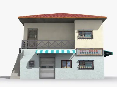 Japanese House x25 Low-poly 3D model purchase