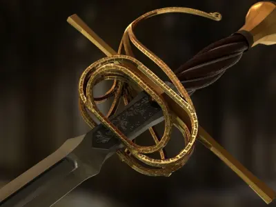 Rapier sword Low-poly 3D model