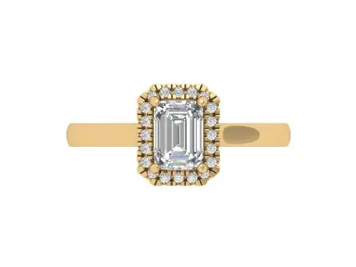 Emerald Solitaire Ring 3D print model 49