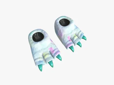 Slippers G10 Colored Dino Paw - Costume Character Design Low-poly 3D model