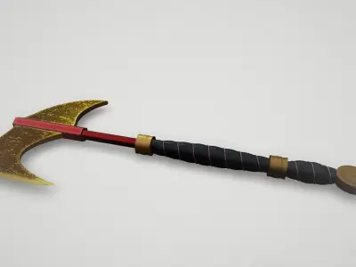 Game asset Elegant Golden Warriors Axe 3D model