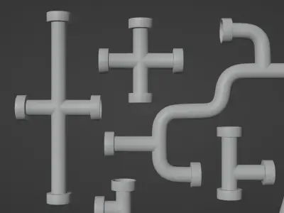 Industrial Pipes Low-poly 3D model from CGTrader