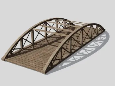  Wooden bridge 3D Model Pack