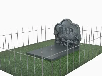 Cemetery - Grave Low-poly 3D model purchase