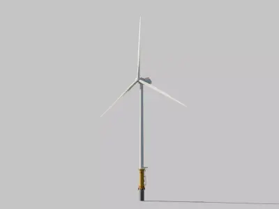Offshore wind turbine 235 m radius Free 3D model