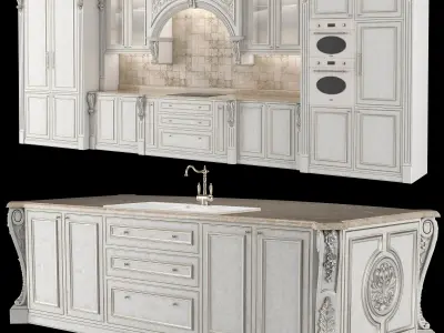 classical kitchen 1 3D model
