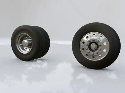 Heavy Duty Truck and Bus Wheels and Tires 3D model
