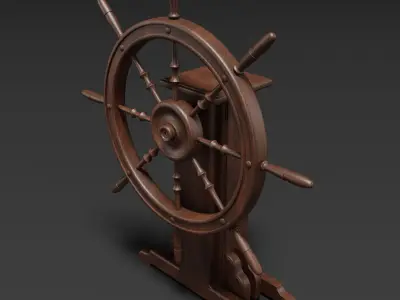 Old Ship Wheel 3D model
