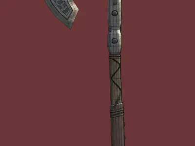 Steel Axe Low-poly 3D model order