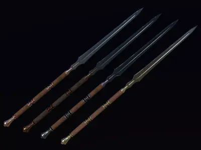 Spear Stylized Medieval PBR Low-poly 3D model