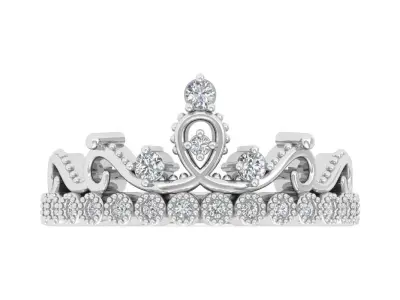 Crown Engagement Ring 3D print model