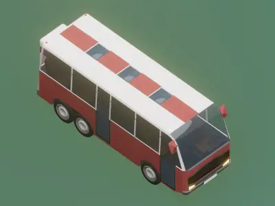 Toon city bus Low-poly 3D model