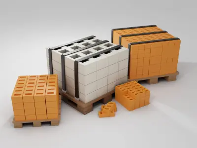 Industry Low-poly props pack model Low-poly 3D model purchase