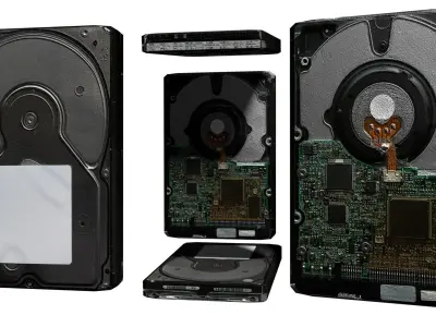 HDD Hard Drive Computer Part Memory Tech Machine Metal PC  Low-poly 3D model