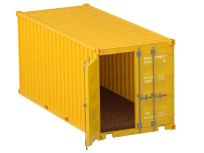 20 ft Container  Yellow 3D model