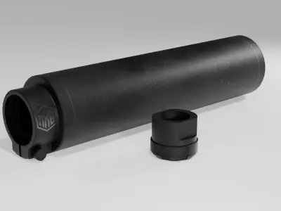 NRG CLOSED-TYPE MUZZLE BRAKE - SILENCER 3D MODEL - GAME READY Low-poly 3D model
