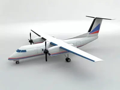 Bombardier Q-200 Airliner Low-poly 3D model