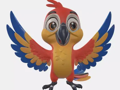 Cartoony Parrot Free low-poly 3D model