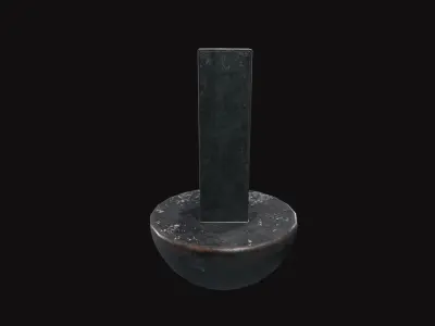 Medieval Hardie Hole Tool 03 Low-poly 3D model