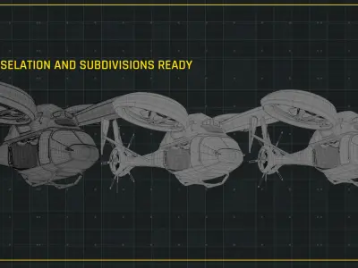 NIVA Sci Fi Helicopter Multipurpose Low-poly 3D model