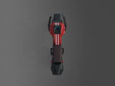 Cyberpank Moto GameReady Low-poly 3D model