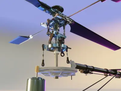 RC Helicopter 3D model Rigged