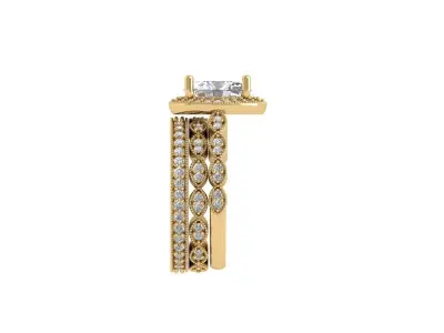 Oval Solitaire Ring 3D print model 30