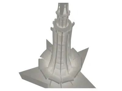 Optimized 3D Model of Minar-e-Pakistan - Game-Ready Asset Low-poly 3D model