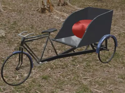3D Low-Poly Cycle Van Model Low-poly 3D model
