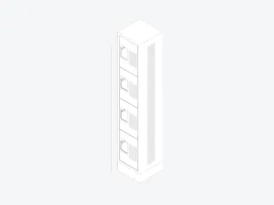 Locker - Metal - Locka - Sports - Four Tier Low-poly 3D model