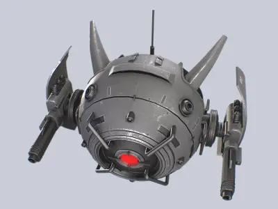 Sphere drone Low-poly 3D model