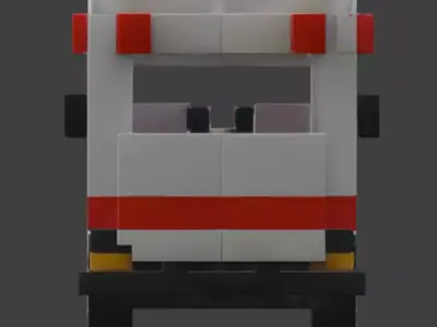 Voxel RC Ambulance 3D Model Low-poly 3D model