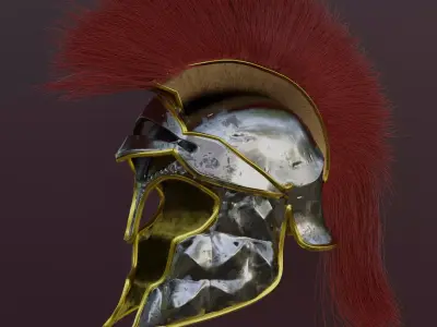 Galea Medieval Helmet Lowpoly 3D model