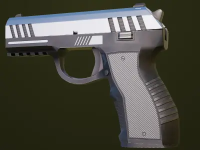 Pistol 04 Generic All PBR Unity UE Textures Included Low-poly 3D model