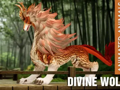 Divine Wolf B2 Free low-poly 3D model
