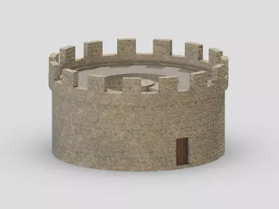 Medieval Castle Module 13 Low Poly PBR Realistic Low-poly 3D model