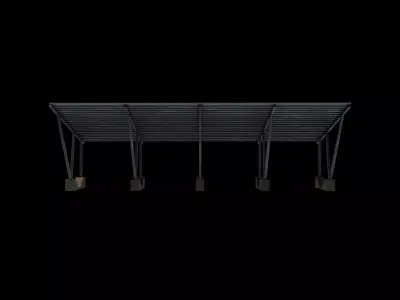 Carport Car Metall 07 3D model