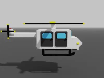 Helicopters helicopter with two seats Low-poly 3D model