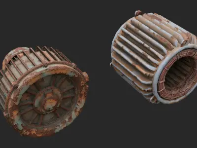 Rusty Scrap Props Low-poly 3D model
