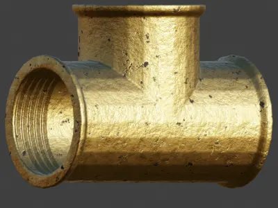 Plumbing Fittings Set with Procedural Materials Low-poly 3D model