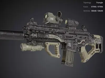 Futuristic Gun 3D model shop