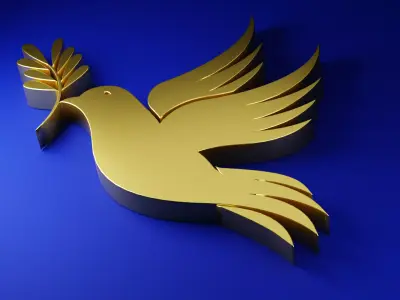 3d Golden Dove 3D model