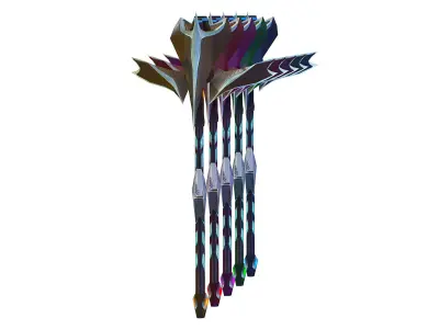 a set of cutting weapons Low-poly 3D model 9