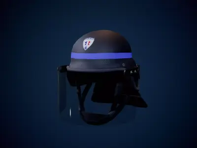 Police Helmet - MSA TC3 French Police  Low-poly 3D model