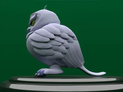 Owl low poly bird 3D model